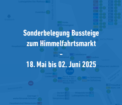 Sonderbussteigbelegung an der ZUM zum Himmelfahrtsmarkt