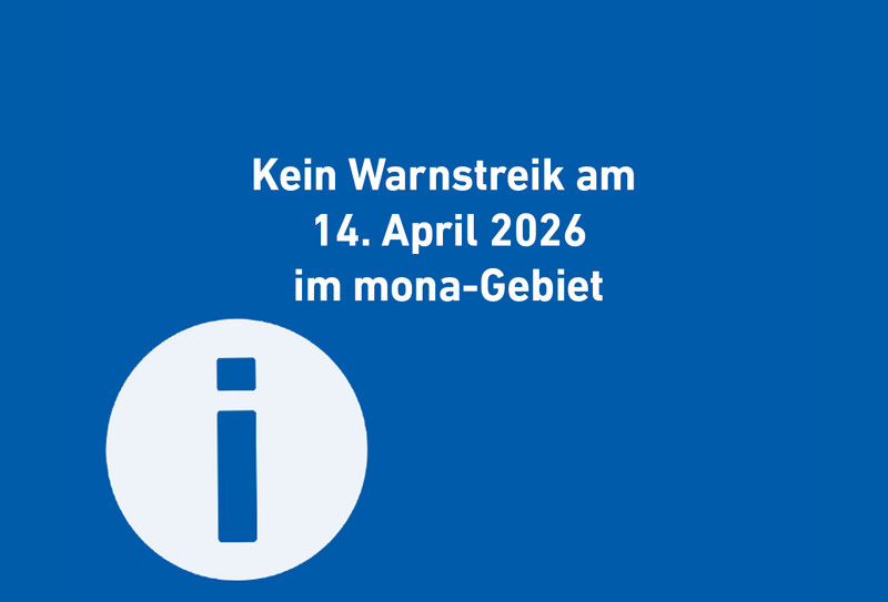 ÖPNV-Warnstreik am 14. April: mona-Gebiet nicht betroffen