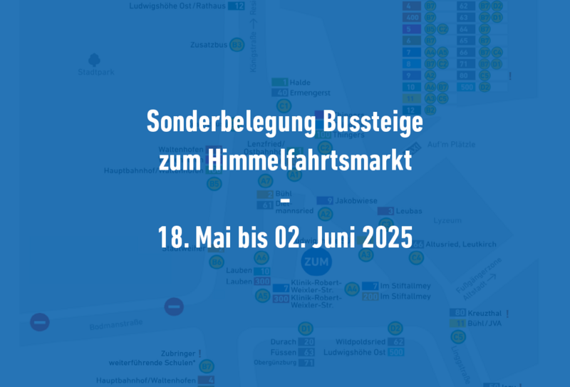 Sonderbussteigbelegung an der ZUM zum Himmelfahrtsmarkt