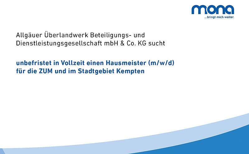 Hausmeister (w/m/d) im Stadtgebiet und für die ZUM