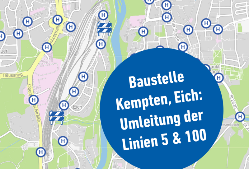 Vollsperrung wegen Kanalsanierung in Kempten, Eich