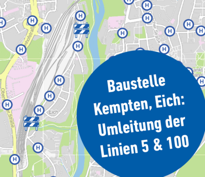 Vollsperrung wegen Kanalsanierung in Kempten, Eich