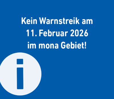 ÖPNV-Warnstreik am 11. Februar: mona-Gebiet nicht betroffen