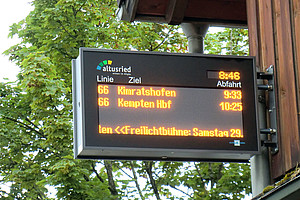 Neue Anzeige aller Abfahrtszeiten in Echtzeit