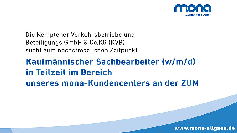 Kaufmännischer Sachbearbeiter (w/m/d) im mona-Kundencenter