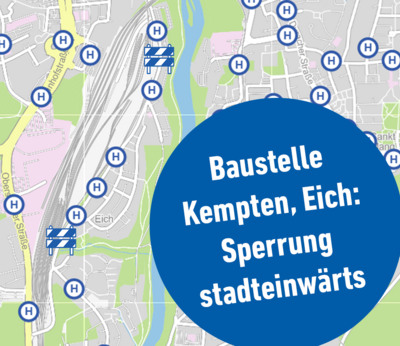 Sperrung wegen Kanalsanierung in Kempten, Eich
