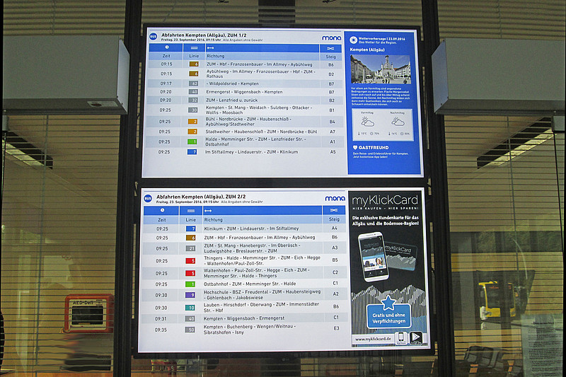 Neuer Abfahrtsmonitor an der ZUM