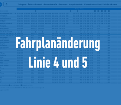 Fahrplanänderung Linie 4 und 5