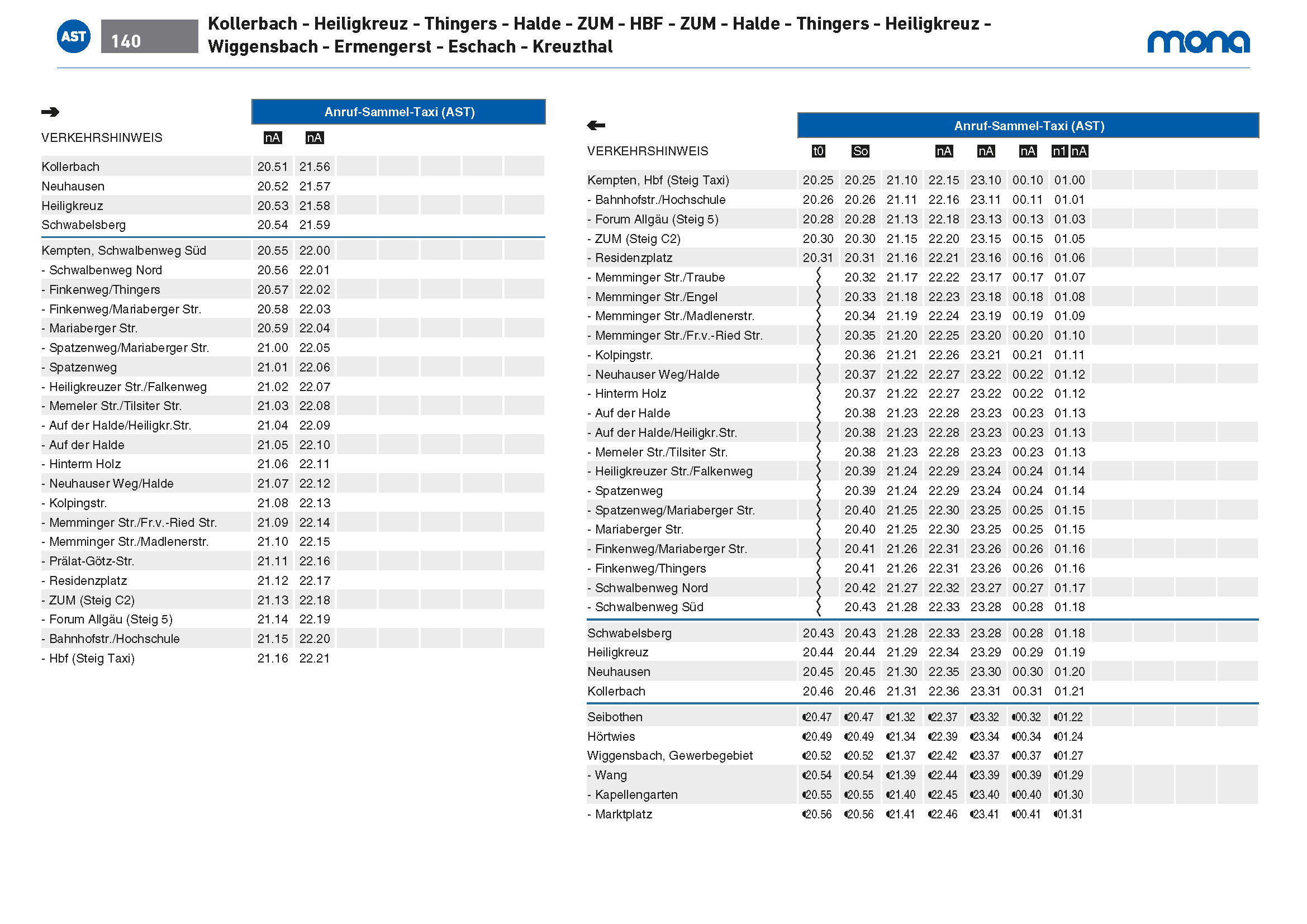 Buslinie 40 - Travemünde Fahrplan