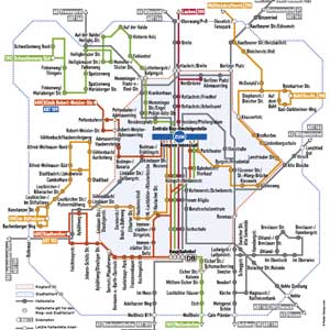 Linien-Netz im Stadtgebiet Kempten, Wochenende (Sonntag)