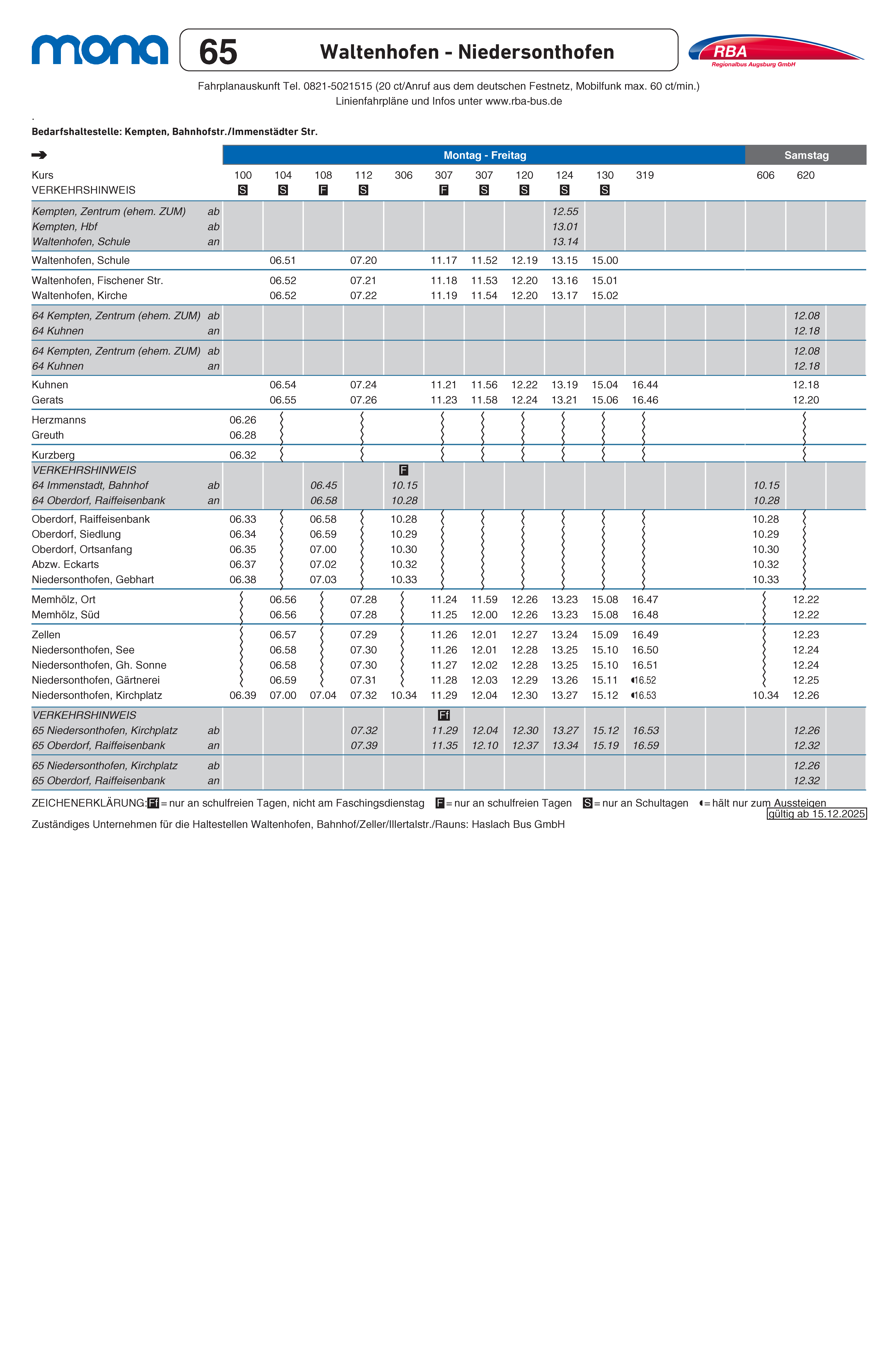 Linie 65 Seite 1