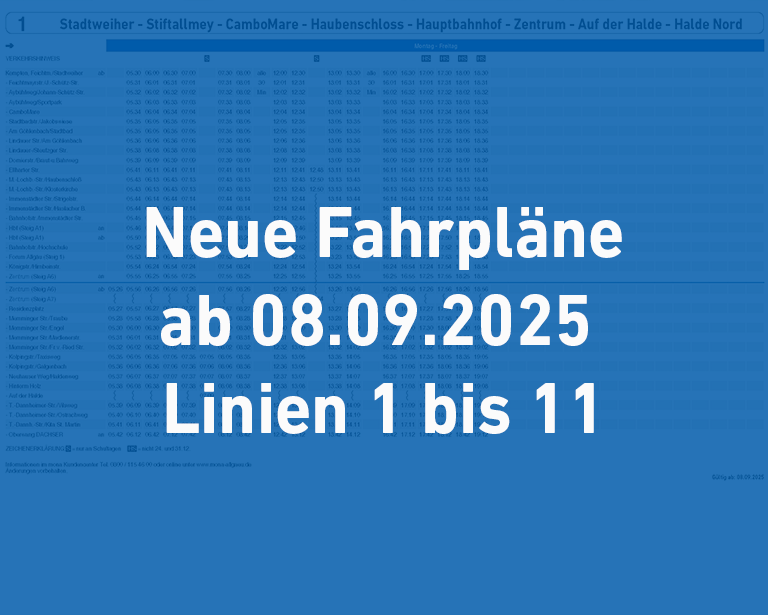 Die neuen Buslinien 1-11