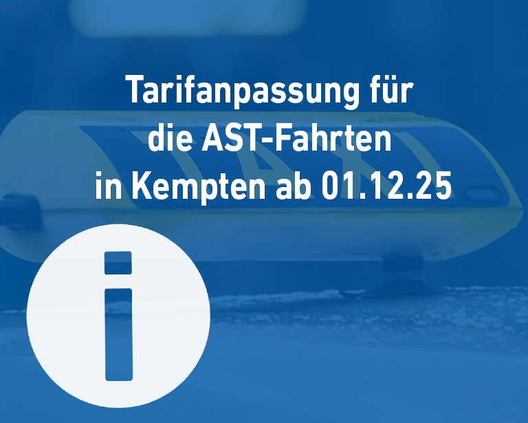 Tarifanpassung für die AST-Fahrten in Kempten ab 01.12.25
