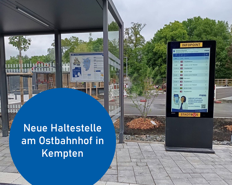 Neue Haltestelle am Ostbahnhof in Kempten ab dem 14. Mai 2025